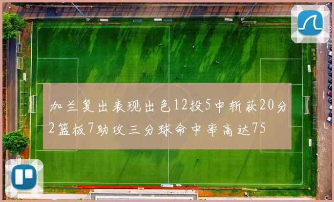 加兰复出表现出色12投5中斩获20分2篮板7助攻三分球命中率高达75